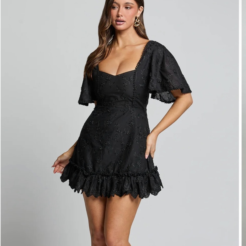 Showpo Black Floral Mini Dress